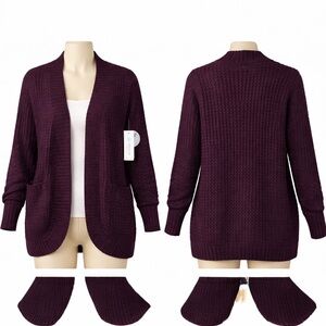 Women’s Cardigan XS Purple RD Style‎ Stitch Fix Open Front Knit Sweater NWT